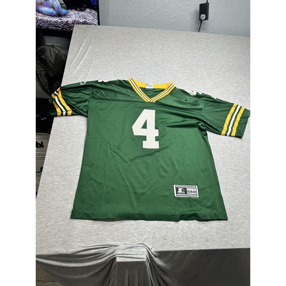 Vintage 90s Starter Brett‎ Favre Green Bay Packers Jersey YOUTH Boys XL 18-20